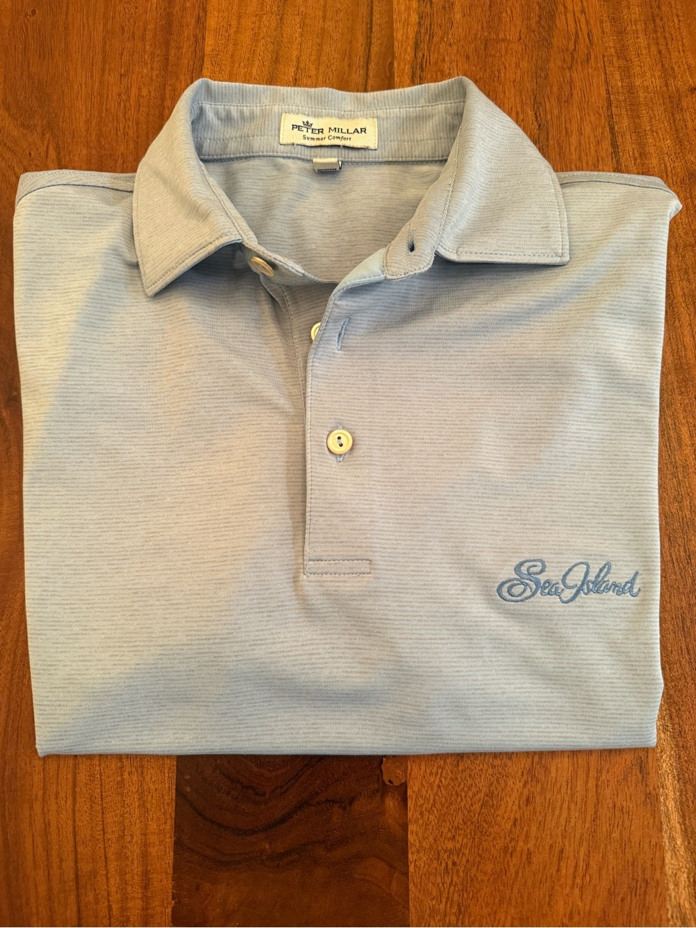 Sea Island Resort - Blue Striped Men’s Peter Millar Golf Polo - Small